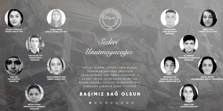 Yozgat Bozok Üniversitesi’nin depremde hayatını kaybeden öğrencileri yürekleri yaktı Türkiye’de