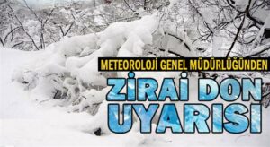 Balkanlar üzerinden gelen soğuk havanın etkisiyle, zirai faaliyetlerle uğraşan bölgelerde