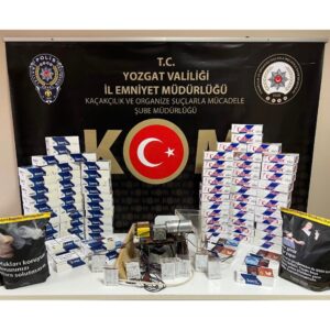 Yozgat’ta Kaçakçılık Operasyonu: Binlerce Makaron ve Bandrolsüz Tütün Ele Geçirildi.