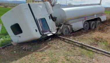 Yerköy’de akaryakıt tankeri devrildi 1 kişi yaralandı