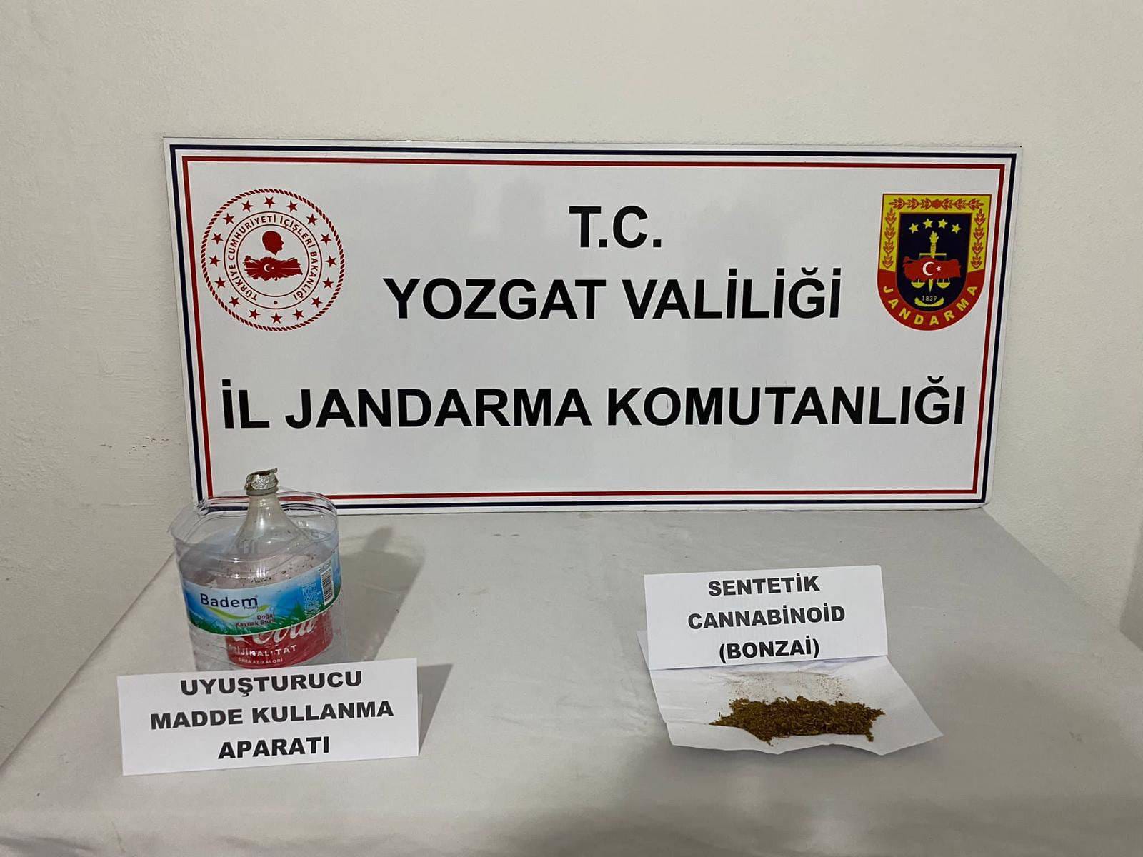Yozgat İl Jandarma Komutanlığı ekipleri, uyuşturucu madde ile mücadele kapsamında