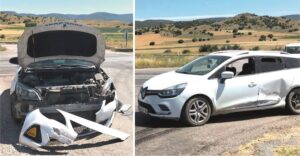Yozgat’ın Çekerek ilçesine bağlı Bazlambaç köyü mevkiinde iki otomobilin çarpışması