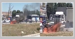 Yozgat’ın Sorgun ilçesine bağlı Dişli Köyü yol ayrımında, seyir halindeki