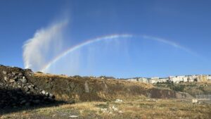 Yozgat’ta okul inşaatı sırasında iş makinasının su borusunu patlatması sonucu