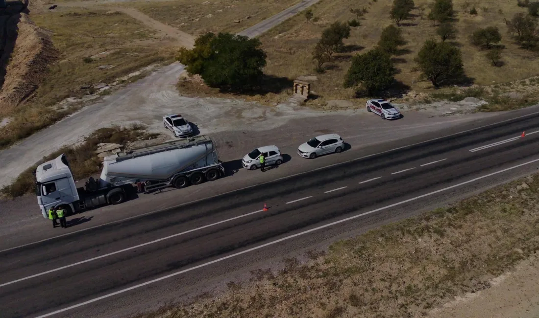 Yozgat’ta Drone Destekli Tonaj Denetimleri Sürüyor: Trafik Güvenliği İçin Sürücülere
