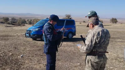 Boğazlıyan'da Jandarma ekipleri, kara avcılığına yönelik gerçekleştirdikleri geniş kapsamlı denetimlerde,