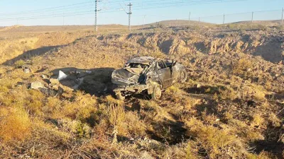 Yerköy ilçesi Arifeoğlu Köyü Mevkii'nde direksiyon hakimiyetini kaybeden sürücünün aracı