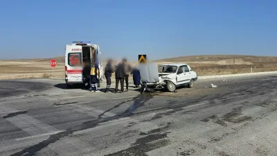 Sorgun'da Çiğdemli yolu üzerinde meydana gelen trafik kazasında, sürücü ve