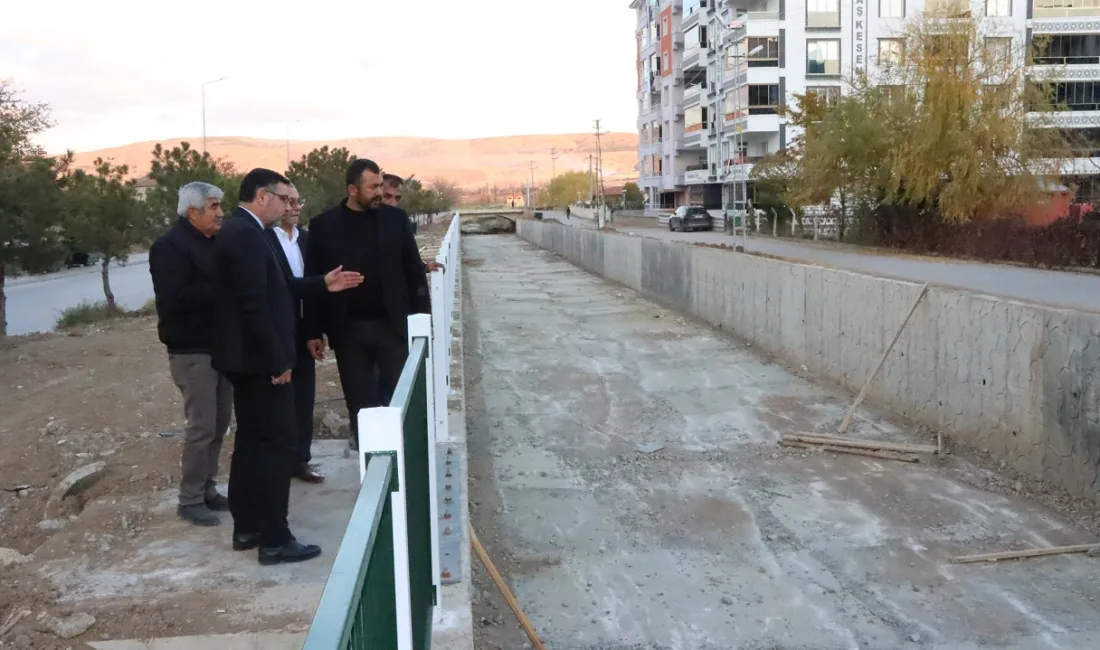 Yerköy Belediye Başkanı Av. Fatih Arslan, taşkın su kanalında yürütülen