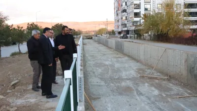 Yerköy Belediye Başkanı Av. Fatih Arslan, taşkın su kanalında yürütülen
