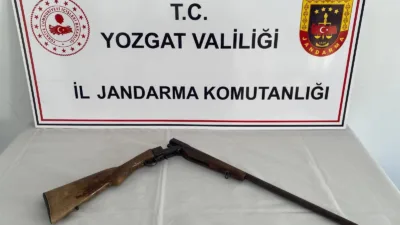 Yozgat'ta yapılan önleyici kolluk devriyesi sırasında, ruhsatsız av tüfeği ele