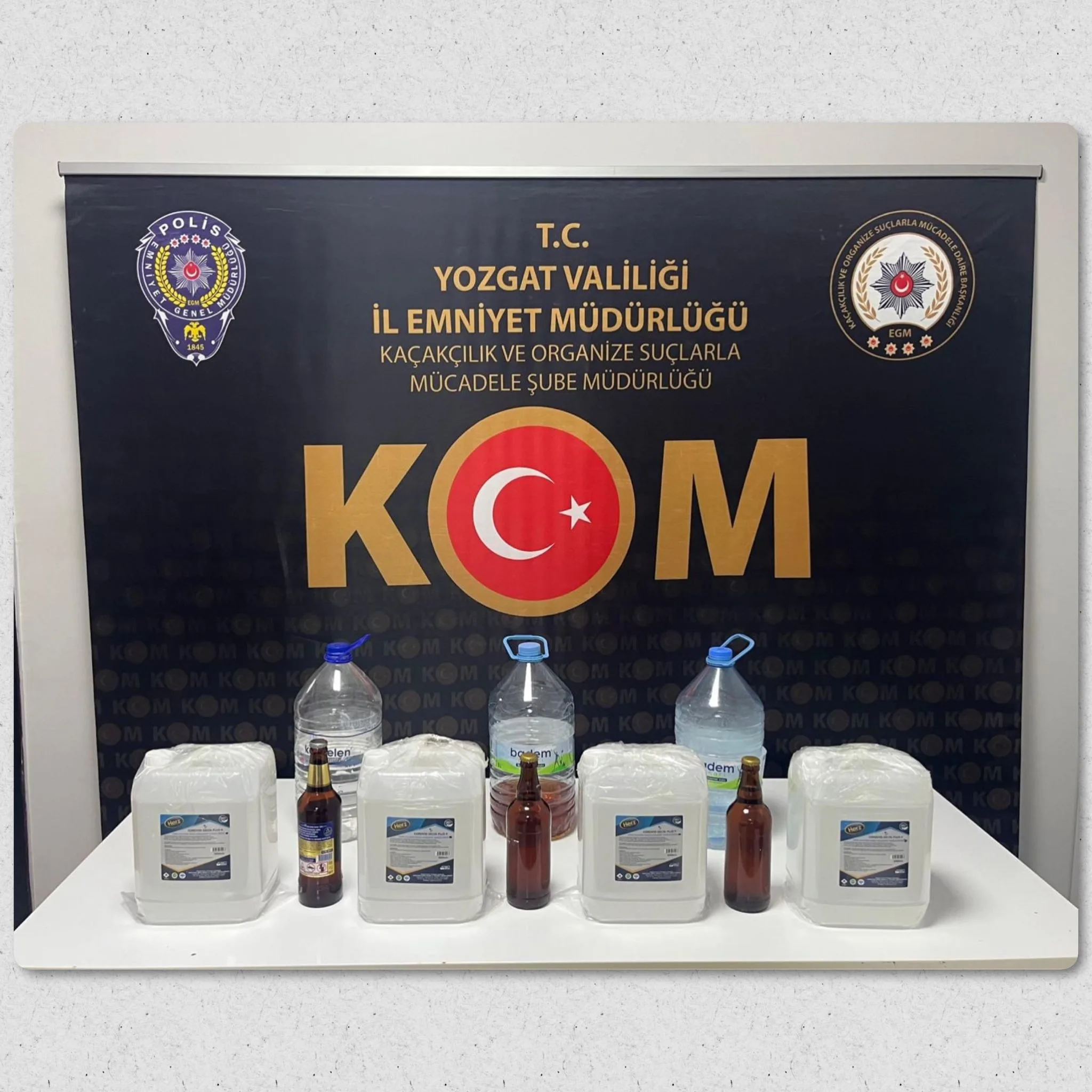 Yozgat’ta sahte alkol üreten şahsa operasyon: 20 litre etil alkol