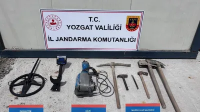 Yozgat İl Jandarma Komutanlığı, Sorgun ilçesinde düzenlediği operasyonda, kaçak kazı