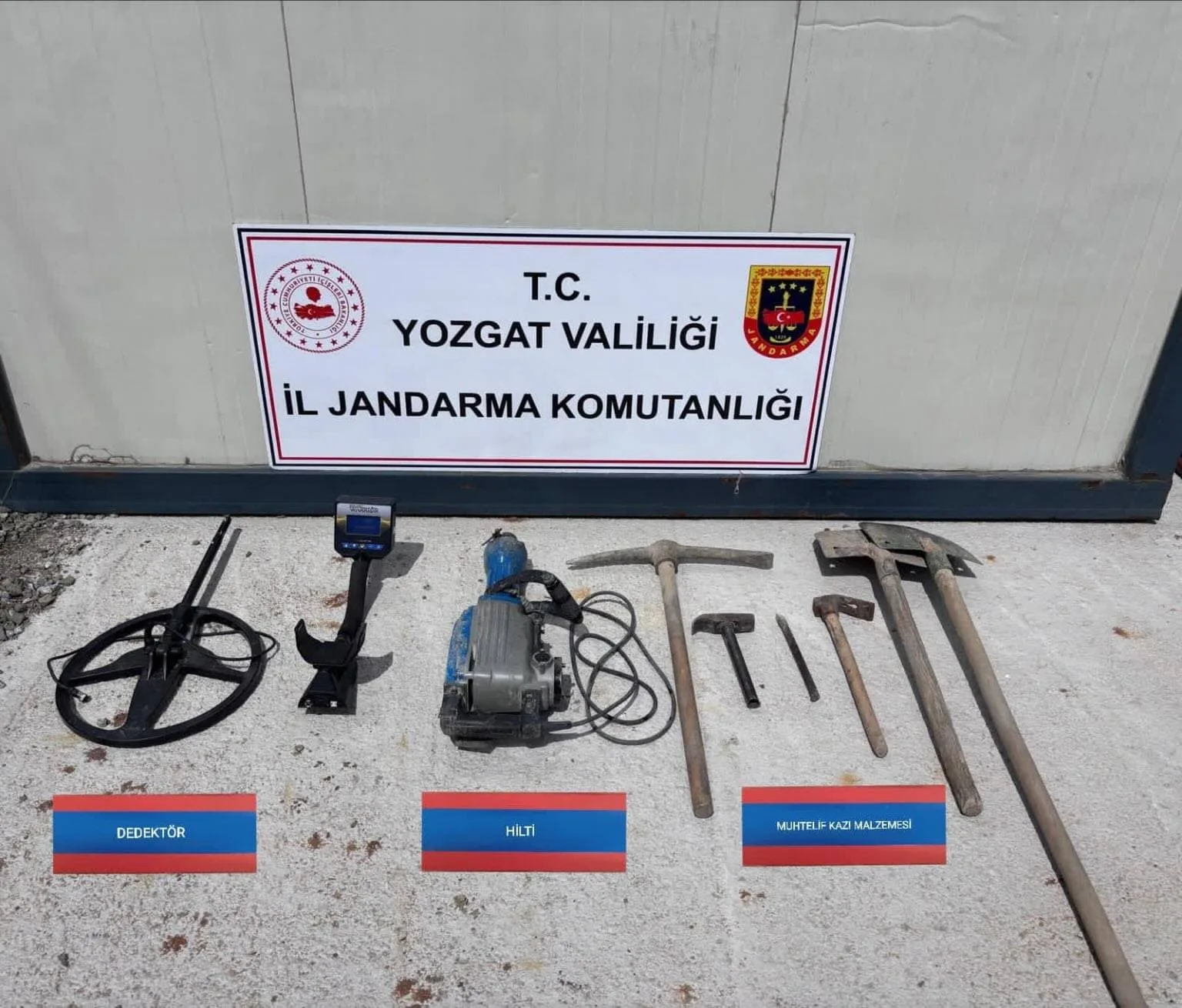 Yozgat İl Jandarma Komutanlığı, Sorgun ilçesinde düzenlediği operasyonda, kaçak kazı
