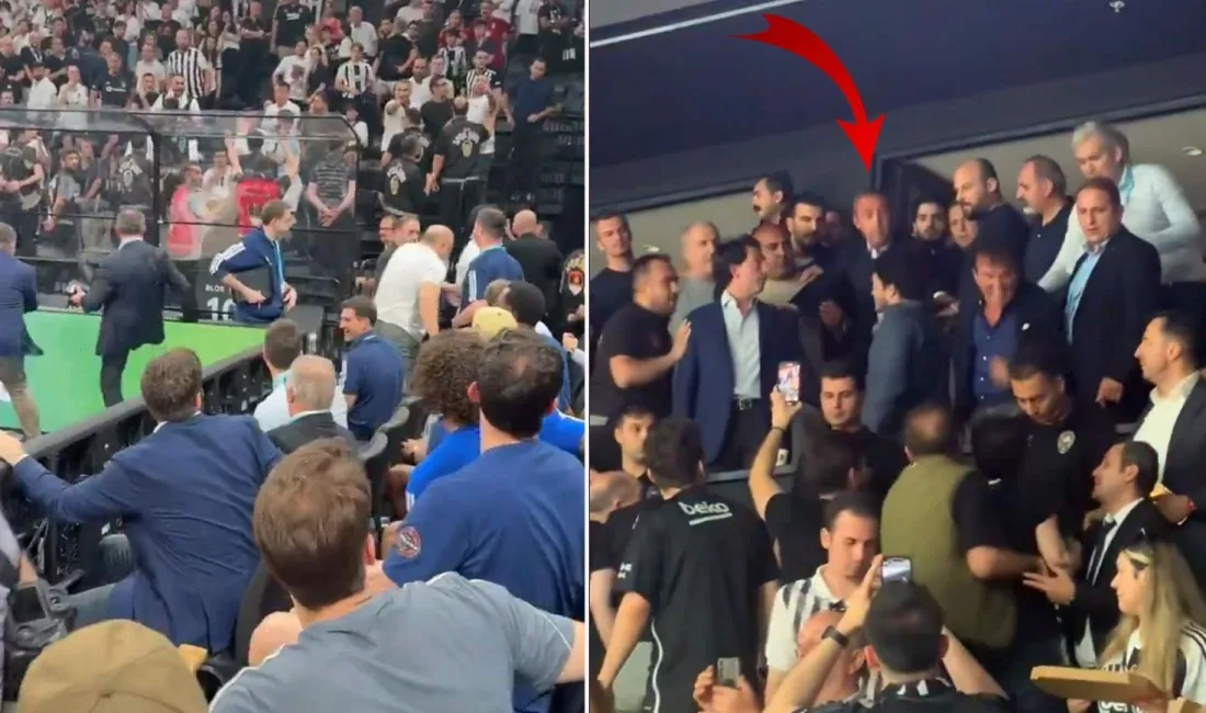 Beşiktaş Fibabanka ve Fenerbahçe Beko arasında oynanan basketbol karşılaşmasının sonlarına