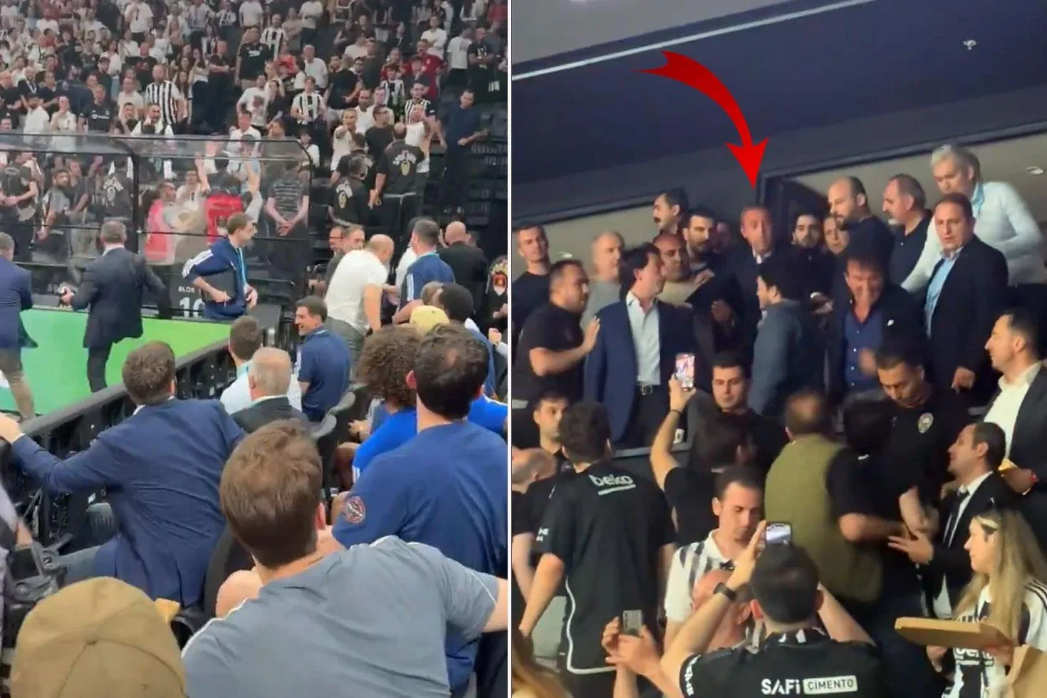 Beşiktaş Fibabanka ve Fenerbahçe Beko arasında oynanan basketbol karşılaşmasının sonlarına