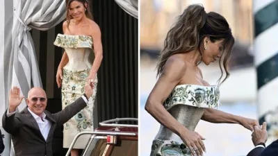 Amazon'un Başkanı Jeff Bezos ile nişanlısı Lauren Sanchez, İtalya'nın Venedik