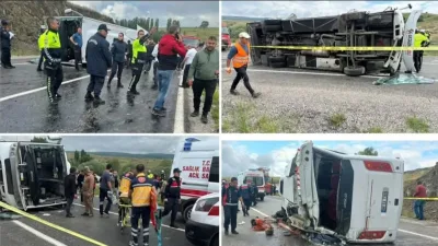 Yozgat’ın Akdağmadeni ilçesinde taziye dönüşü devrilen yolcu otobüsünde 3 kişi