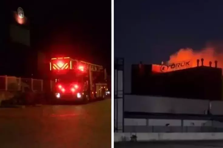 1. Organize Sanayi Bölgesi'nde bulunan bir fabrikada başlayan yangın, itfaiye