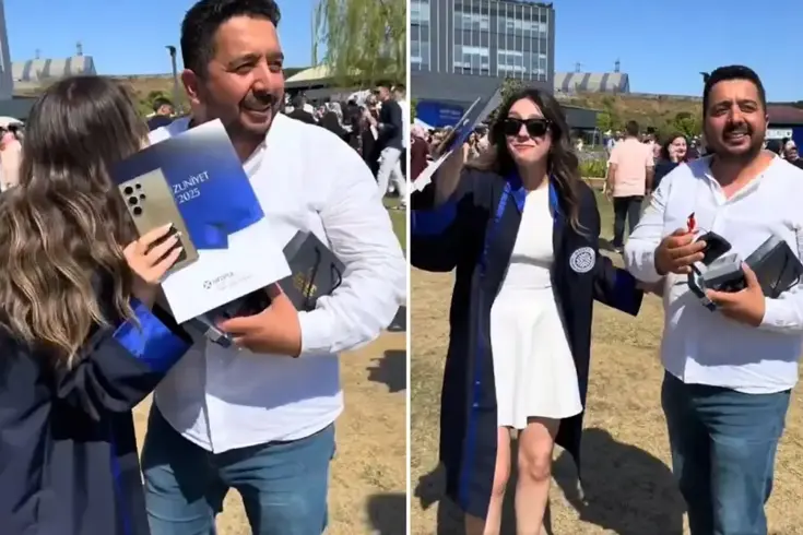 Mezuniyet hediyesi almak isteyen genç kıza bu jestte bulunan baba,