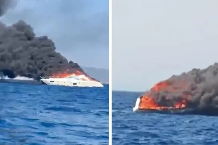 Bodrum'un Tükrükü açıklarında demirli olan lüks yatta, henüz bilinmeyen bir