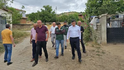 Kaymakam Murat Görmüş, DSİ ve İl Özel İdaresi yetkilileriyle birlikte