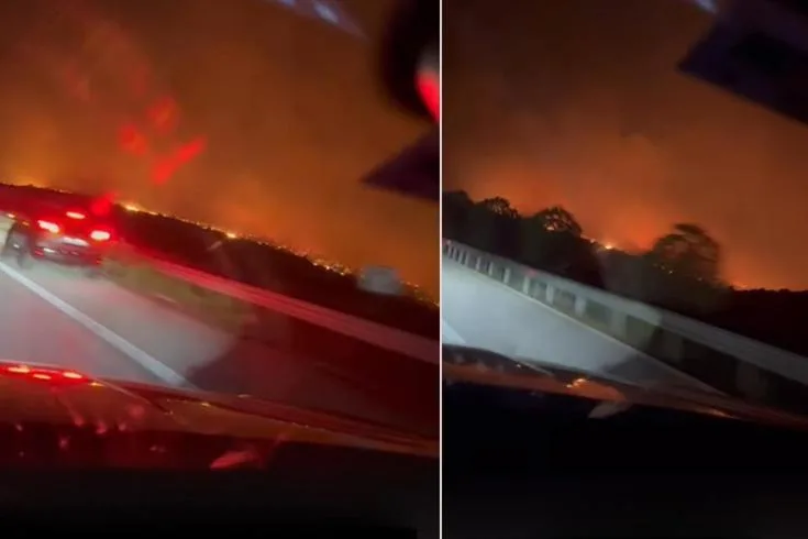 İzmir'in Çeşme ilçesinde çıkan orman yangını, rüzgarın etkisiyle büyürken, şarkıcı