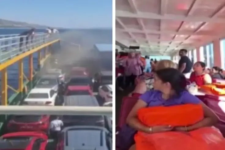 Balıkesir'de Marmara Adası ile Tekirdağ arasında seyir halindeki bir feribotta