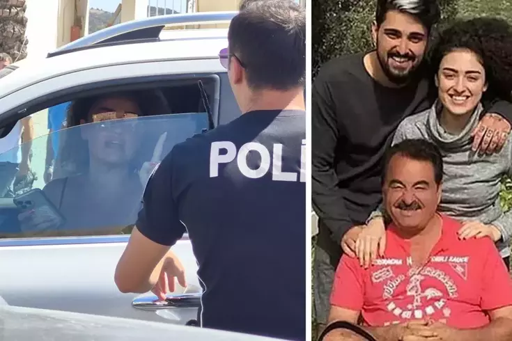 Ünlü sanatçı İbrahim Tatlıses'in, Bodrum'da polisin 'dur' uyarısına uymayarak aracını