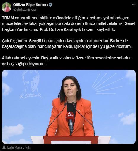 Eski CHP'li milletvekili Lale Karabıyık hayatını kaybetti