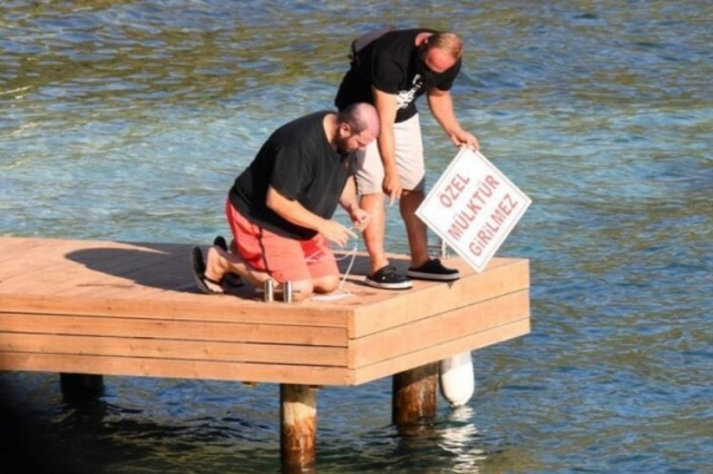 Şahan Gökbakar'ın kaçak iskelesi yıkıldı