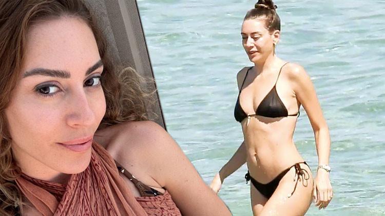 Ünlü oyuncu Sinem Kobal, sosyal medyayı bikinili pozlarıyla salladı ve