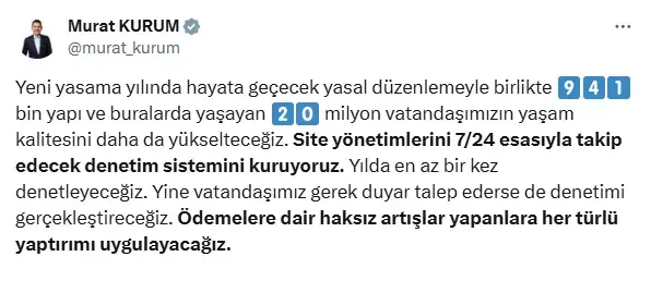 Site aidatına çeki düzen! Fahiş artışlara denetim geliyor