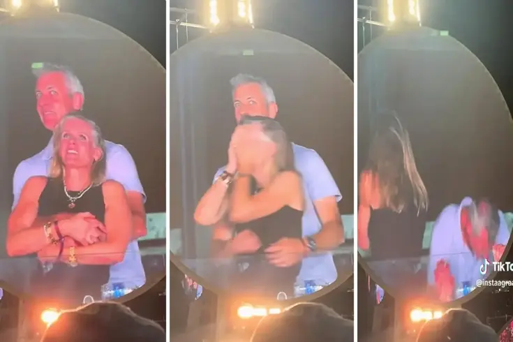 ABD'nin Boston şehrinde bir konserde olaylı bir an meydana geldi.