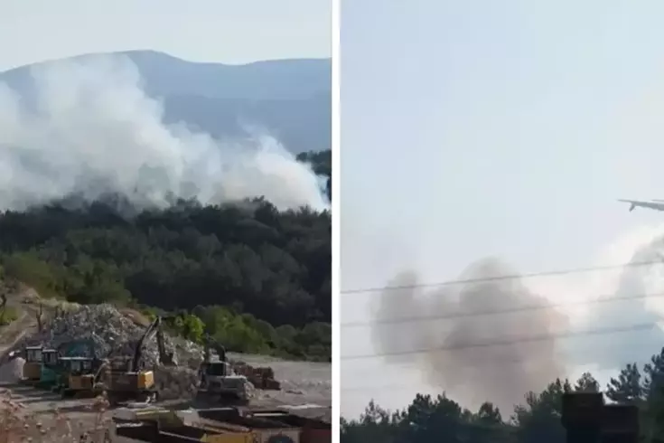 Urla ilçesinde meydana gelen orman yangını, hızla yayılarak çevreye zarar