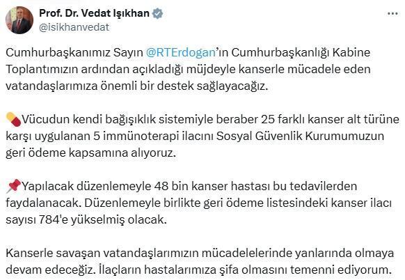 Kanser tedavisinde 5 immünoterapi ilacı geri ödeme kapsamına alındı