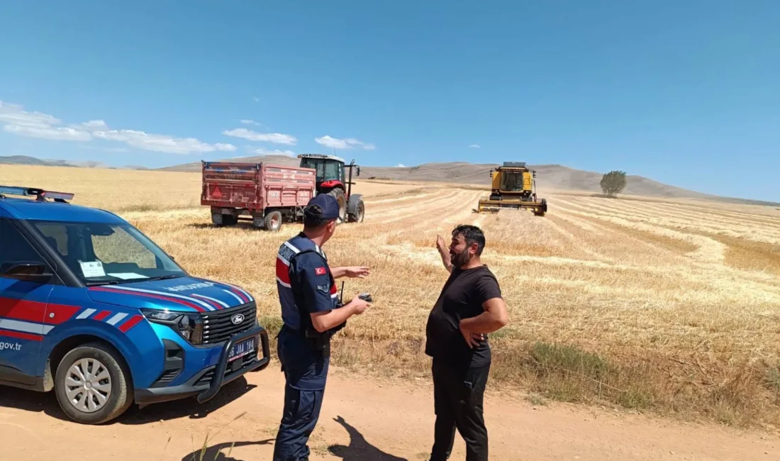 Yozgat’ın Çandır ilçesinde Jandarma ekipleri, hasat döneminde artan risklere karşı