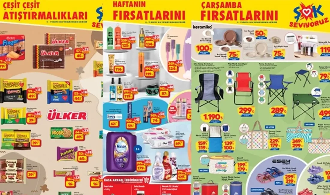 ŞOK marketlerinde 13 – 19 Ağustos tarihleri arasında geçerli olacak