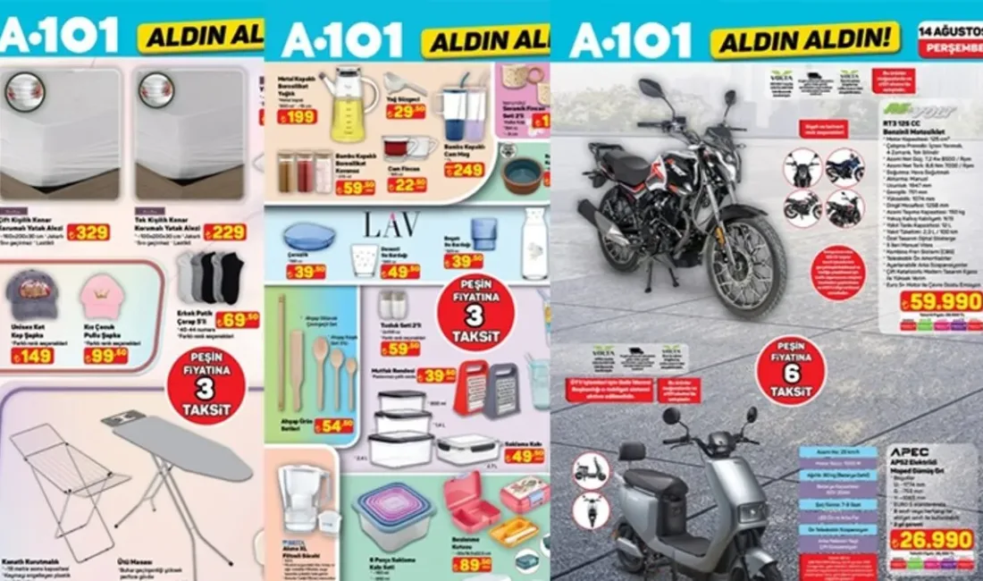 A101, 14 Ağustos tarihli yeni aktüel ürünler kataloğunu müşterilerinin beğenisine