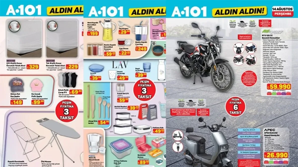 A101, 14 Ağustos tarihli yeni aktüel ürünler kataloğunu müşterilerinin beğenisine