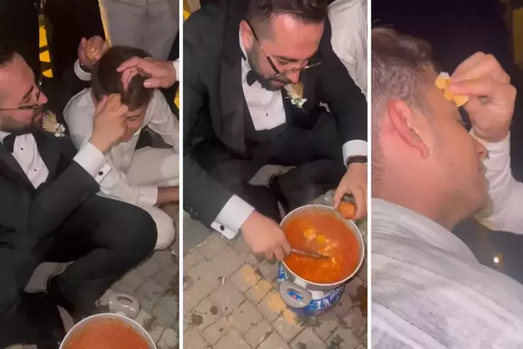 Bolu'nun Gölük ilçesinde dünya evine giren bir çiftin düğününde damat,