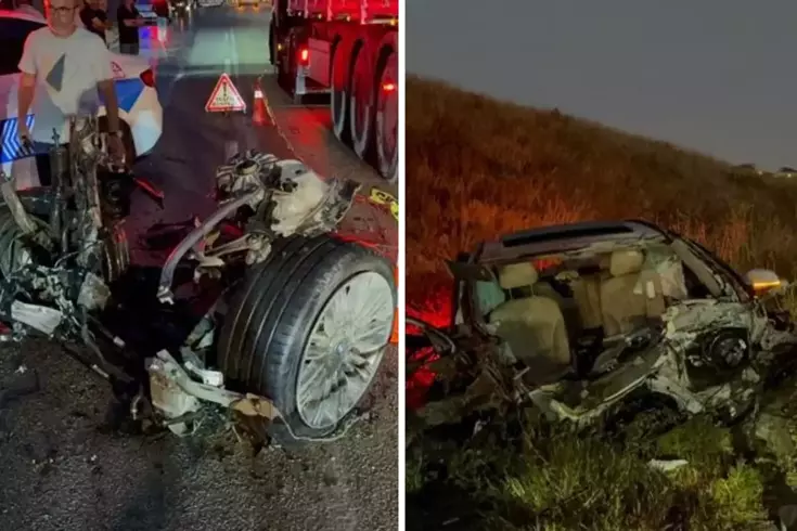 Ankara'nın Polatlı ilçesinde meydana gelen trafik kazasında bir otomobil ile