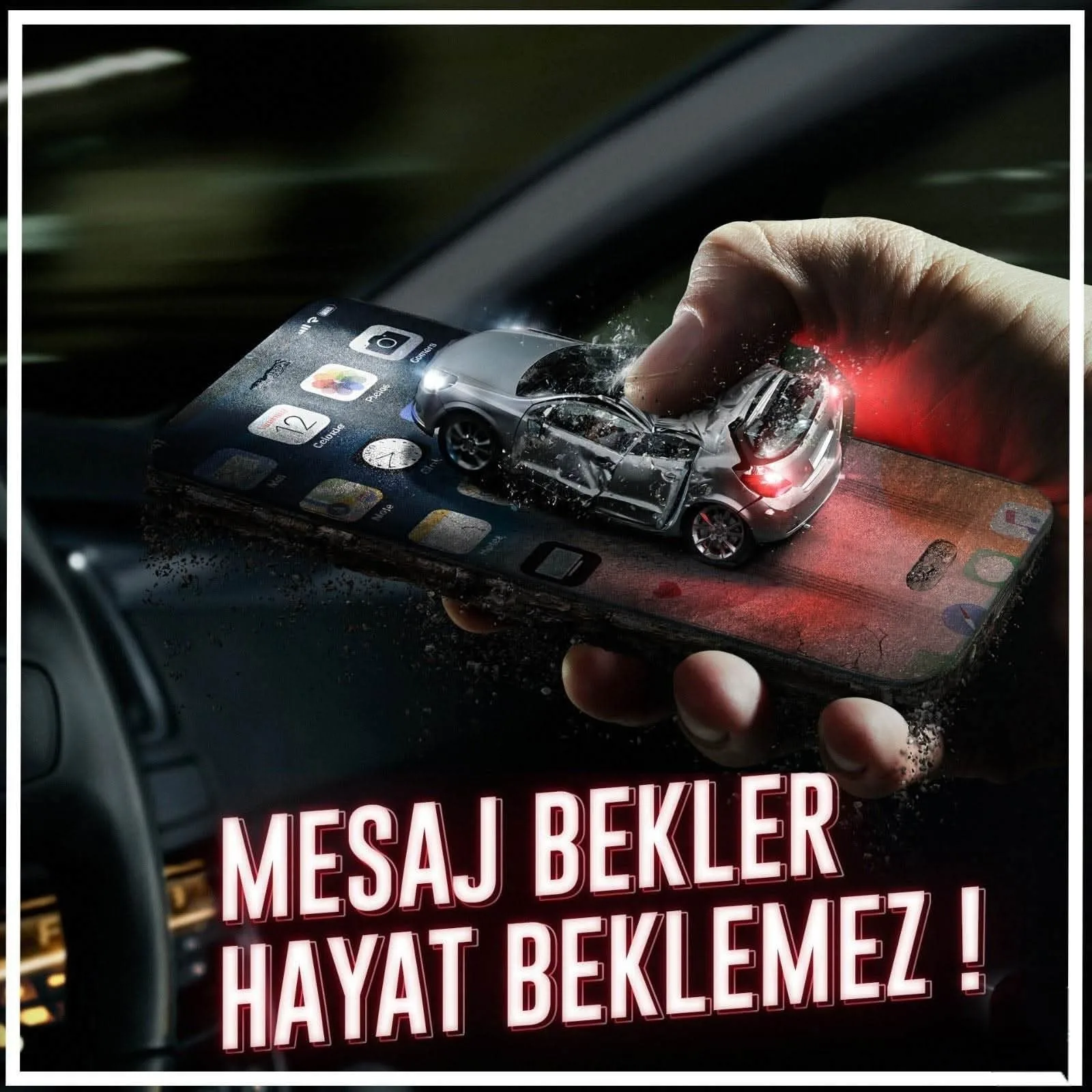 Yozgat Valiliği, trafikte cep telefonu kullanımının risklerine dikkat çekerek sürücüleri