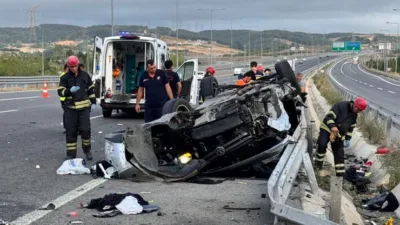  Avusturya’dan dönen Yozgatlı ailenin otomobili Kocaeli’de takla attı. Kazada