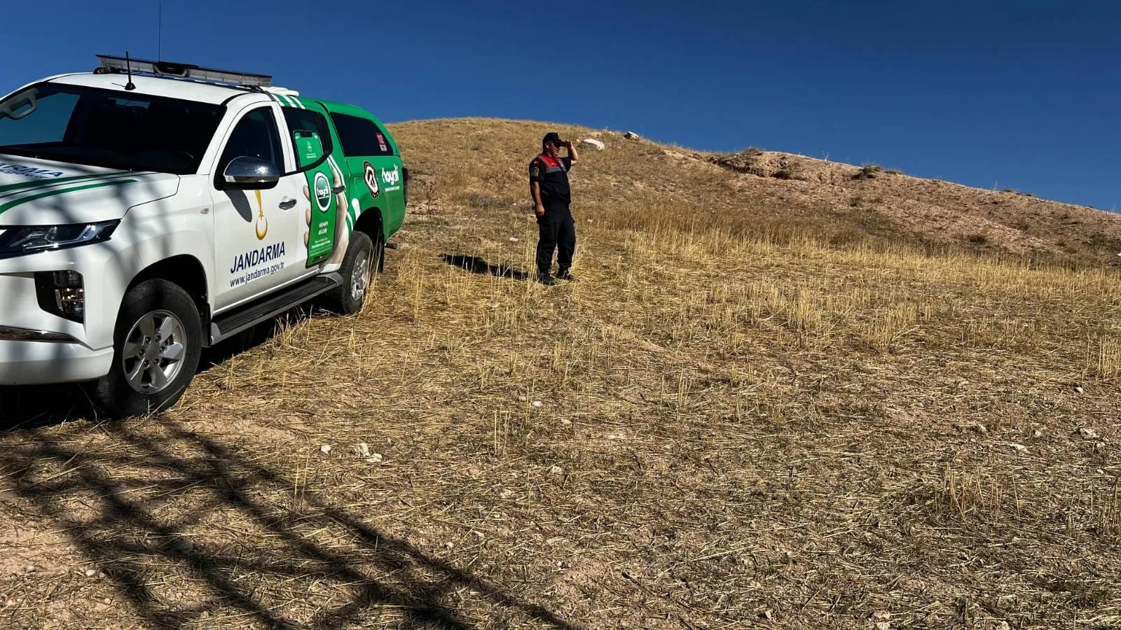Yozgat'ta jandarma ekipleri, anız ve örtü yangınlarına karşı Yenipazar bölgesinde
