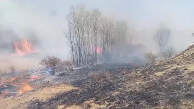 Yozgat’ın Fakıbeyli ve Topçu köylerinde çıkan anız yangınında 1.500 dekarlık