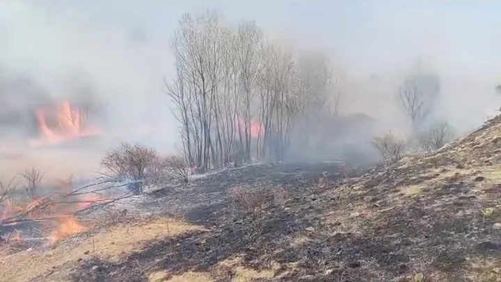 Yozgat’ın Fakıbeyli ve Topçu köylerinde çıkan anız yangınında 1.500 dekarlık