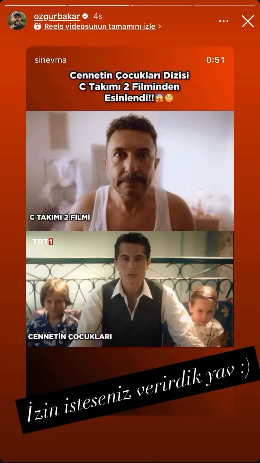 Cennetin Çocukları dizisindeki koyunlu sahnenin C Takımı filminden alındığı iddiaları