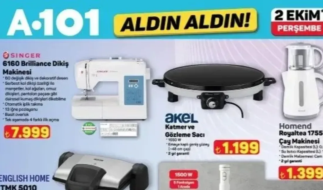 A101, 2 Ekim 2025 tarihinden itibaren raflarda yer alacak aktüel