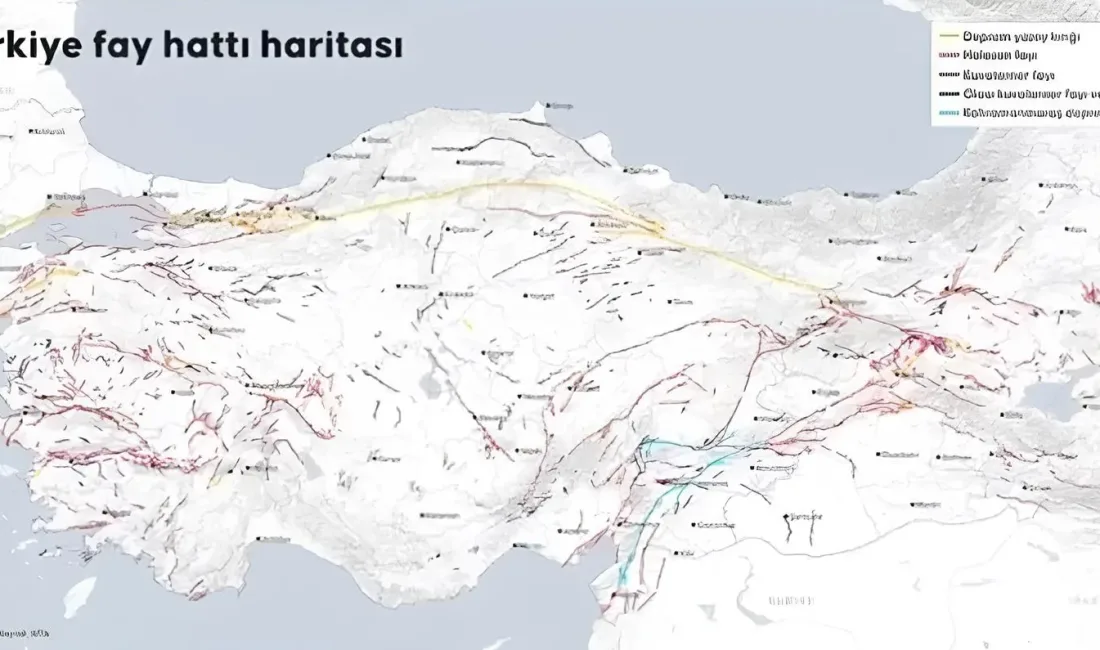 Maden Tetkik Arama Genel Müdürlüğü’nün (MTA) güncellediği diri fay haritası,